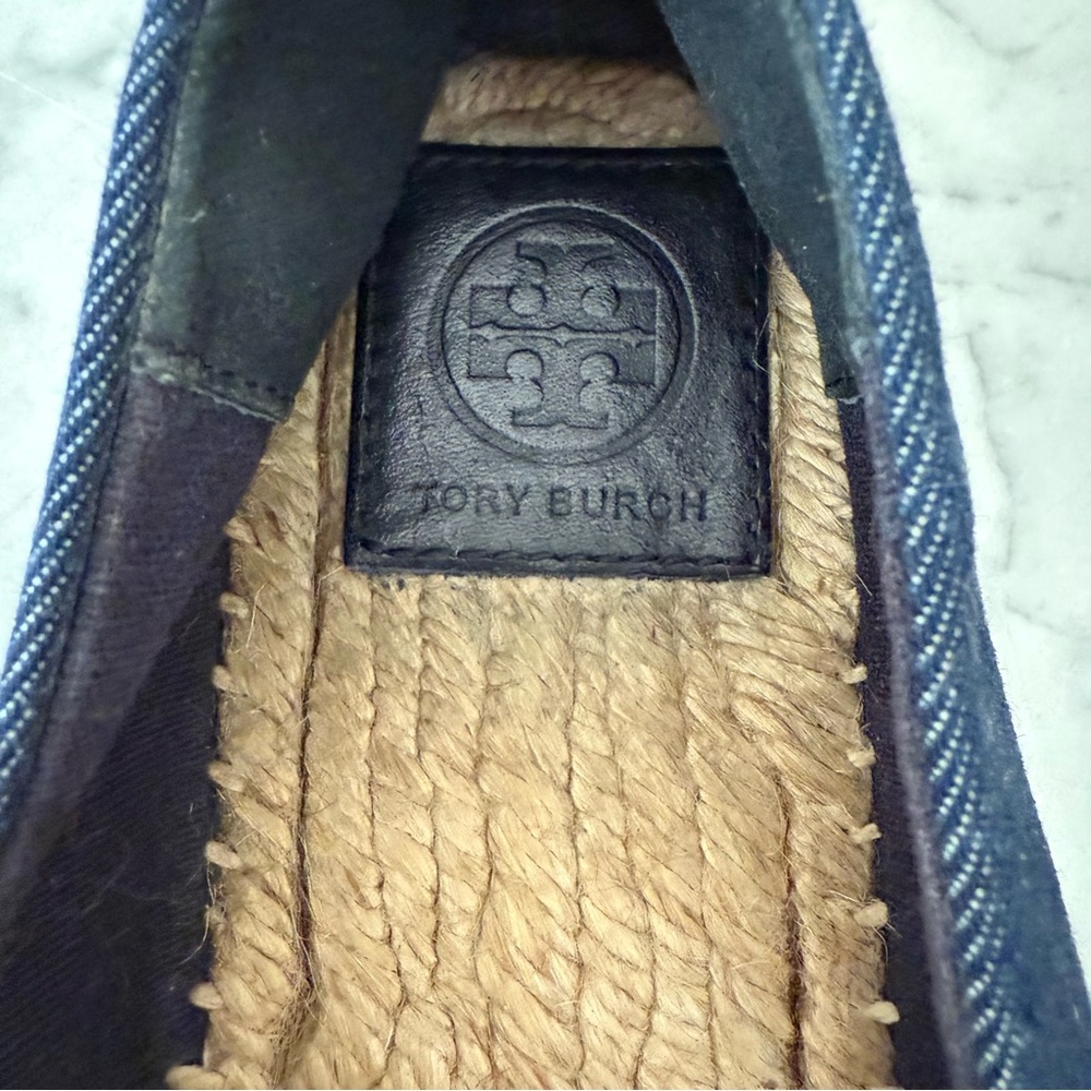 Tory Burch Dark Blue Denim Flat Espadrille size 8 - Picture 7 of 8